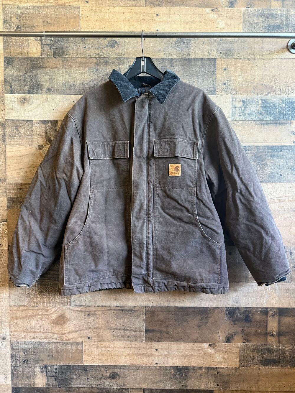 Vintage Carhartt C26 DKB Sandstone Duck Canvas Traditional Coat - Size L